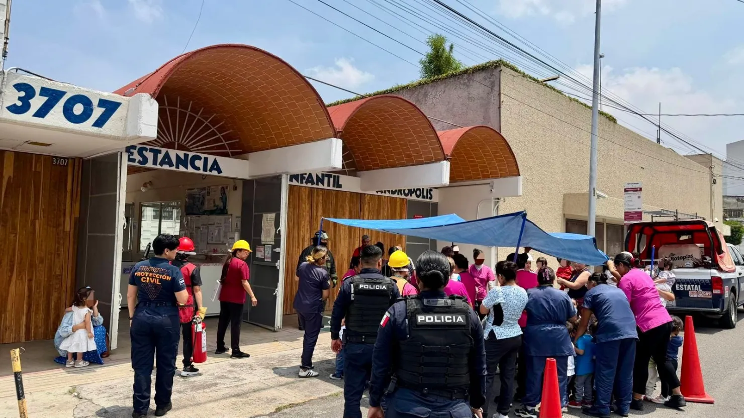 Simulacro sísmico en estancia infantil refuerza la cultura de prevención en Puebla capital