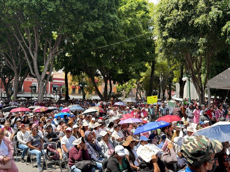 Zócalo de Puebla reúne a simpatizantes en conmemoración del segundo aniversario del triunfo electoral de Claudia Sheinbaum