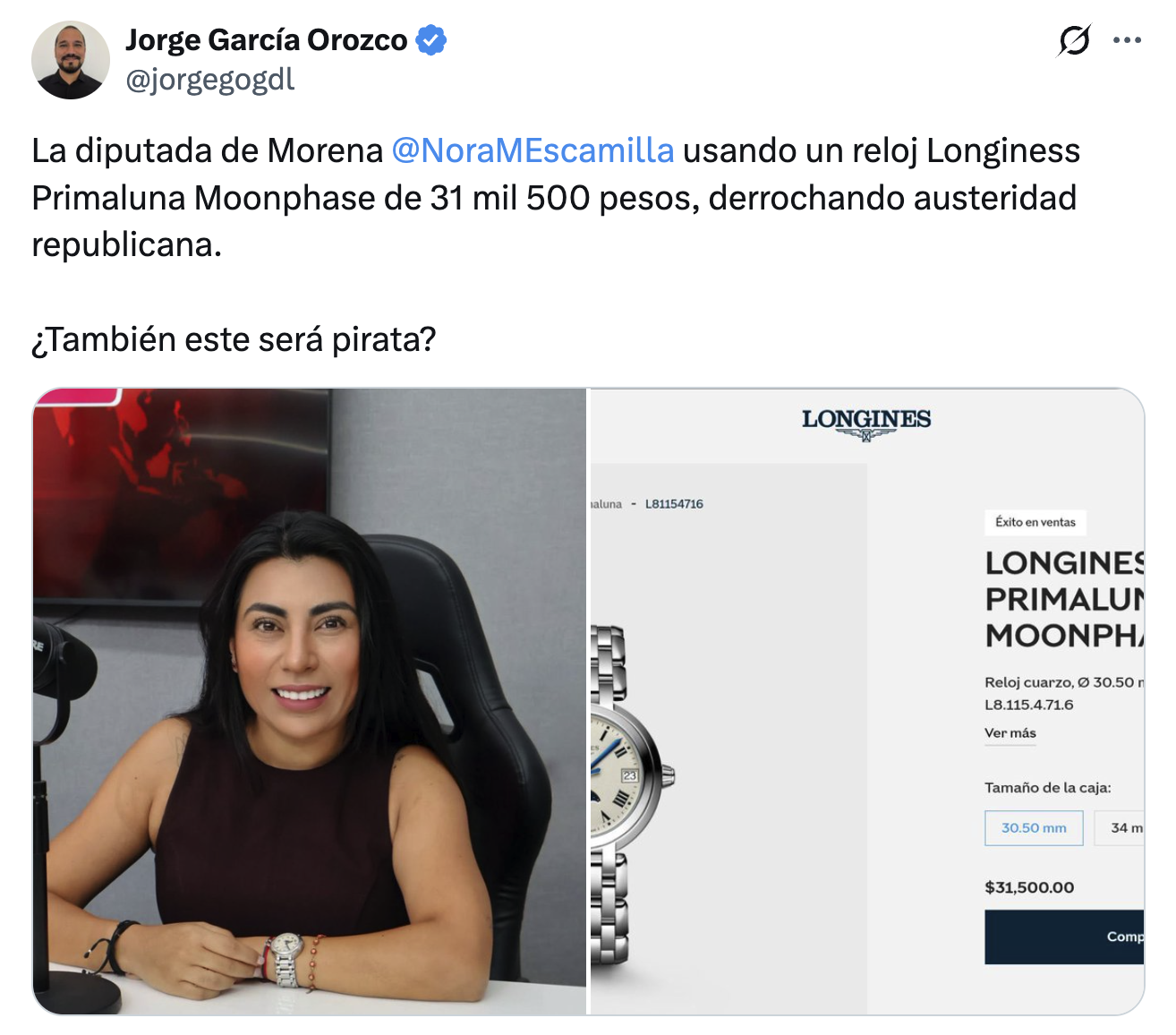 El reloj de lujo que pone a prueba la austeridad republicana en Puebla