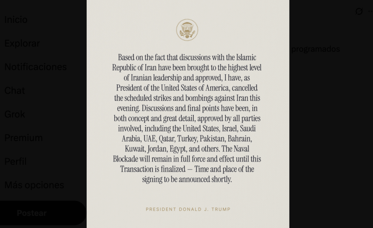 Trump cancela ataques contra Irán tras avance en negociaciones multilaterales