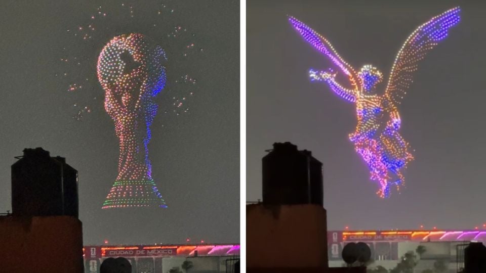 Espectáculo de drones ilumina el Estadio Ciudad de México previo al Mundial 2026